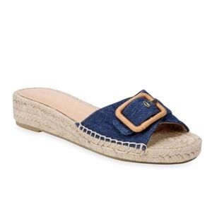 Veronica Beard Apa Denim Espadrille Slide Sandals Size 10